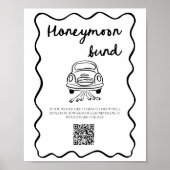 Moderne Flitterwochen-Spenden-QR-Code-Schilder Poster (Vorne)