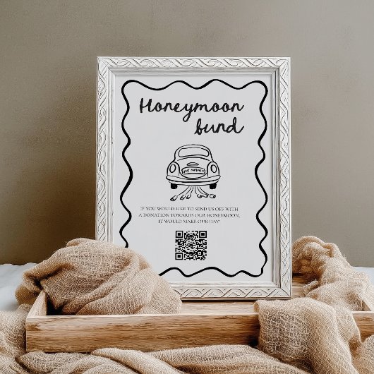 Moderne Flitterwochen-Spenden-QR-Code-Schilder Poster