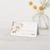 Moderne Flora Wasserfarbe Elfenbeincreme Weddin ge Platzkarte (Vorderseite)