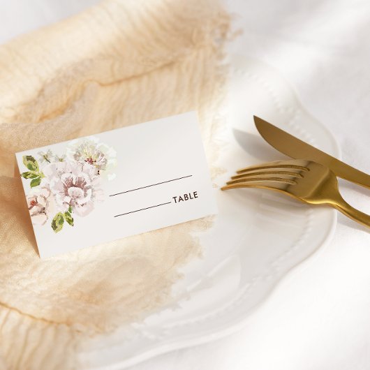 Moderne Flora Wasserfarbe Elfenbeincreme Weddin ge Platzkarte