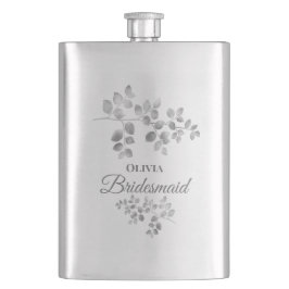 Moderne Floral Bridesmaid Flasche Flachmann
