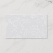 Moderne floral Damask White Gray Visitenkarte (Rückseite)
