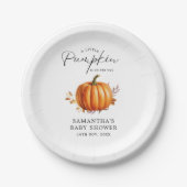 Moderne Floral Fall Babydusche Pappteller (Vorderseite)