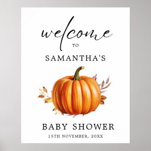 Moderne Floral Fall Babydusche Poster