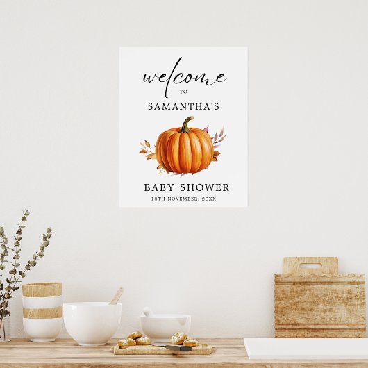 Moderne Floral Fall Babydusche Poster (Küche)