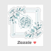 Moderne floral islamische Bismillah arabische Kall Aufkleber (Blatt)