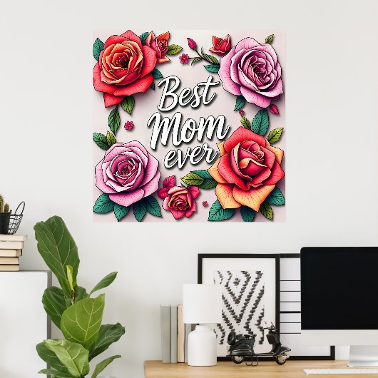 Moderne floral luxuriöse Geschenksammlung Poster (Heimbüro)