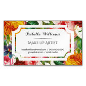 Moderne floral Makeup Artist Magnetische Visitenkarte (Vorderseite)