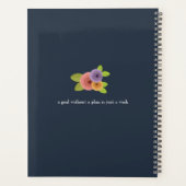 Moderne floral Monogram mit Script Name Planner Planer (Rückseite)