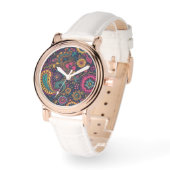 Moderne Floral Paisley eWatch Uhren (Winkel)