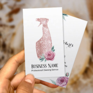 Moderne Floral-Rose Gold Spray Flaschenreinigung Visitenkarte