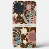 Moderne floral trendy Customize Name Fun Case-Mate iPhone Hülle (Rückseite)
