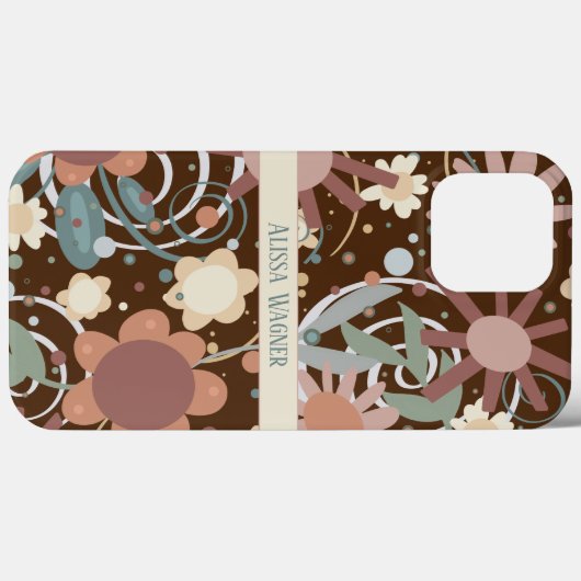 Moderne floral trendy Customize Name Fun Case-Mate iPhone Hülle (Rückseite (Horizontal))