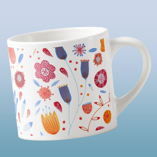 Moderne Floral Watercolor Espressotasse