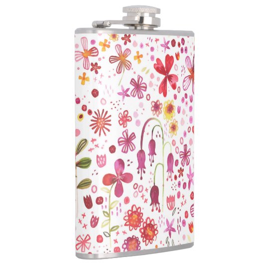 Moderne Floral Watercolor Flachmann (Rechts)