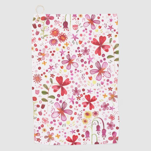 Moderne Floral Watercolor Golfhandtuch (Vorderseite)