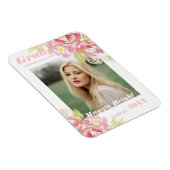 Moderne Floral Watercolor Grad Bekanntgabe Blush Magnet (Rechte Seite)