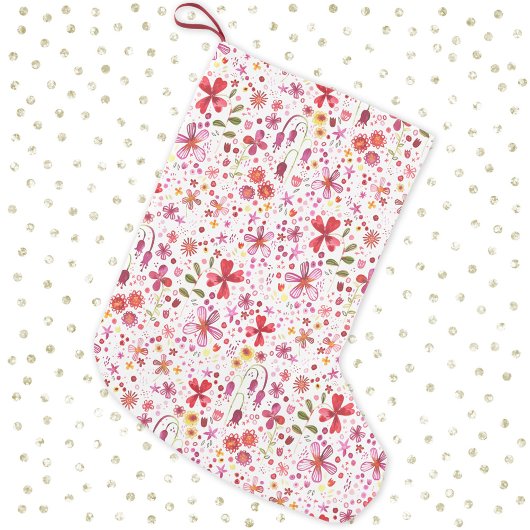 Moderne Floral Watercolor Kleiner Weihnachtsstrumpf