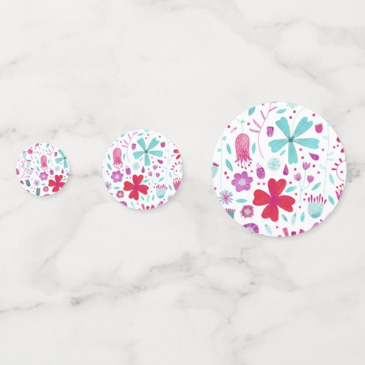 Moderne Floral Watercolor Konfetti (Rückseiten)