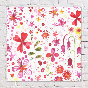Moderne Floral Watercolor Leinwanddruck