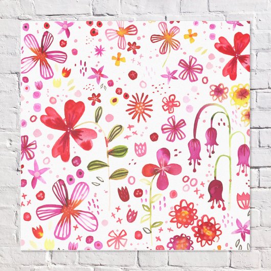 Moderne Floral Watercolor Leinwanddruck