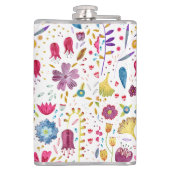 Moderne Floral Watercolor Monogram Flachmann (Rückseite)