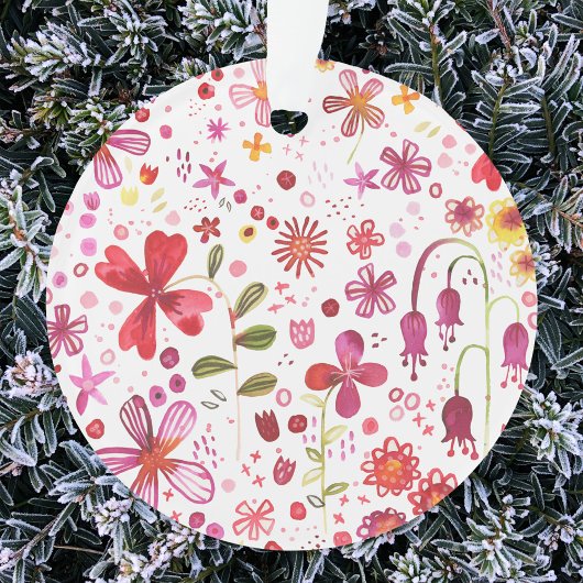Moderne Floral Watercolor Ornament