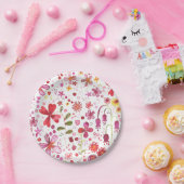 Moderne Floral Watercolor Pappteller (Party)