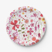 Moderne Floral Watercolor Pappteller (Vorderseite)