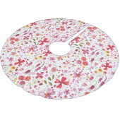 Moderne Floral Watercolor Polyester Weihnachtsbaumdecke (Schrägansicht)