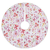 Moderne Floral Watercolor Polyester Weihnachtsbaumdecke (Vorderseite)