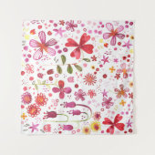Moderne Floral Watercolor Wandteppich (Vorderseite (Horizontal))