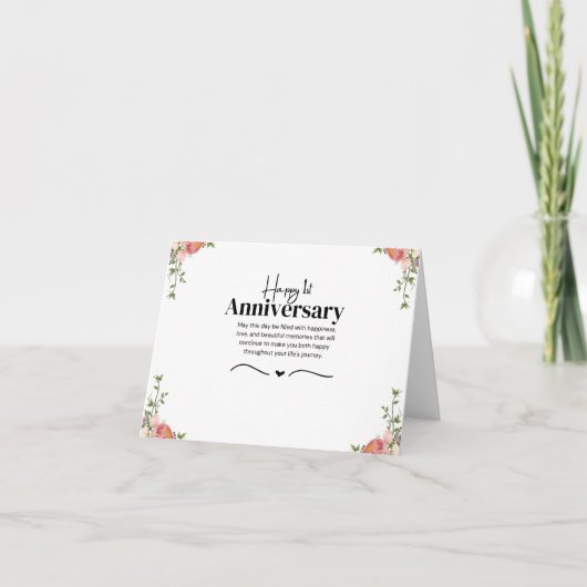 Moderne florale 1. Geburtstagskarte Karte (Vorderseite)