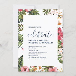 Moderne Florale 50. Hochzeitsjubiläumsfeier Einladung
