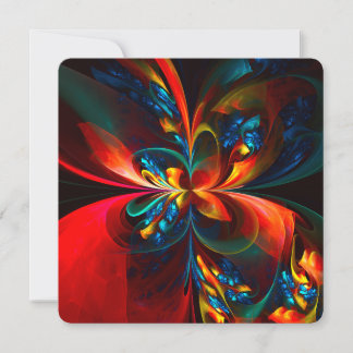 Moderne florale abstrakte Kunst Orange Blaues Must Einladung
