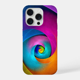 Moderne Florale Abstrakte Kunst Rosa Blaues Muster iPhone 15 Pro Hülle