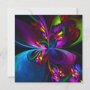 Moderne florale abstrakte Kunst Rot Blau Muster #1