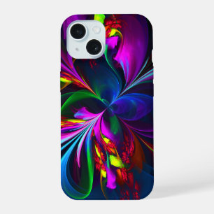 Moderne florale abstrakte Kunst Rot Blau Muster #1 iPhone 15 Hülle