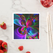 Moderne florale abstrakte Kunst Rot Blau Muster #1 Serviette (Beispiel)
