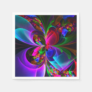 Moderne florale abstrakte Kunst Rot Blau Muster #1 Serviette