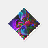 Moderne florale abstrakte Kunst Rot Blau Muster #1 Serviette (Ecke)