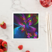 Moderne florale abstrakte Kunst Rot Blau Muster #1 Serviette (Beispiel)