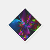 Moderne florale abstrakte Kunst Rot Blau Muster #1 Serviette (Ecke)