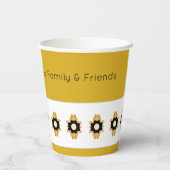 Moderne florale Akzentuierung Pappbecher (Rückseite)