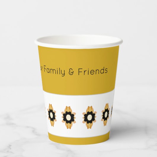 Moderne florale Akzentuierung Pappbecher (Rückseite)