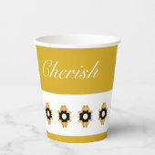 Moderne florale Akzentuierung Pappbecher (Vorderseite)