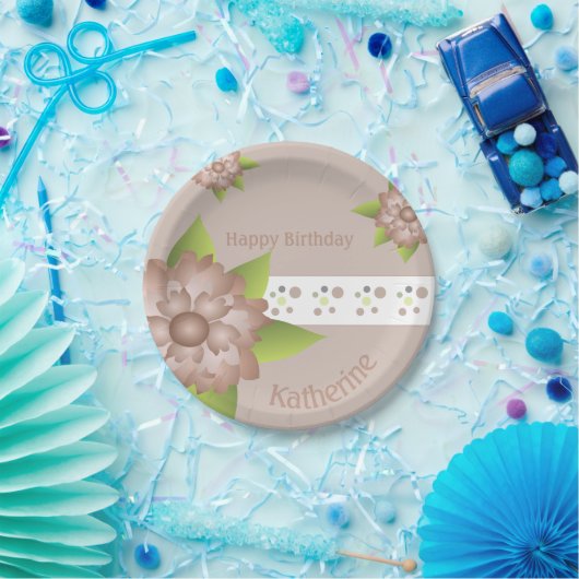 Moderne florale Akzentuierung Pappteller (Party)