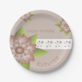 Moderne florale Akzentuierung Pappteller (Vorderseite)
