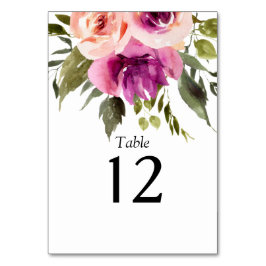 Moderne florale Ampersand Pflaume Pink Peach & Bla Tischnummer