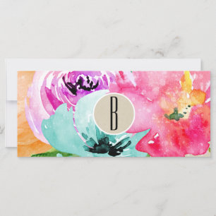 Moderne Florale Aquarell-Kraft-Geschenkkarte